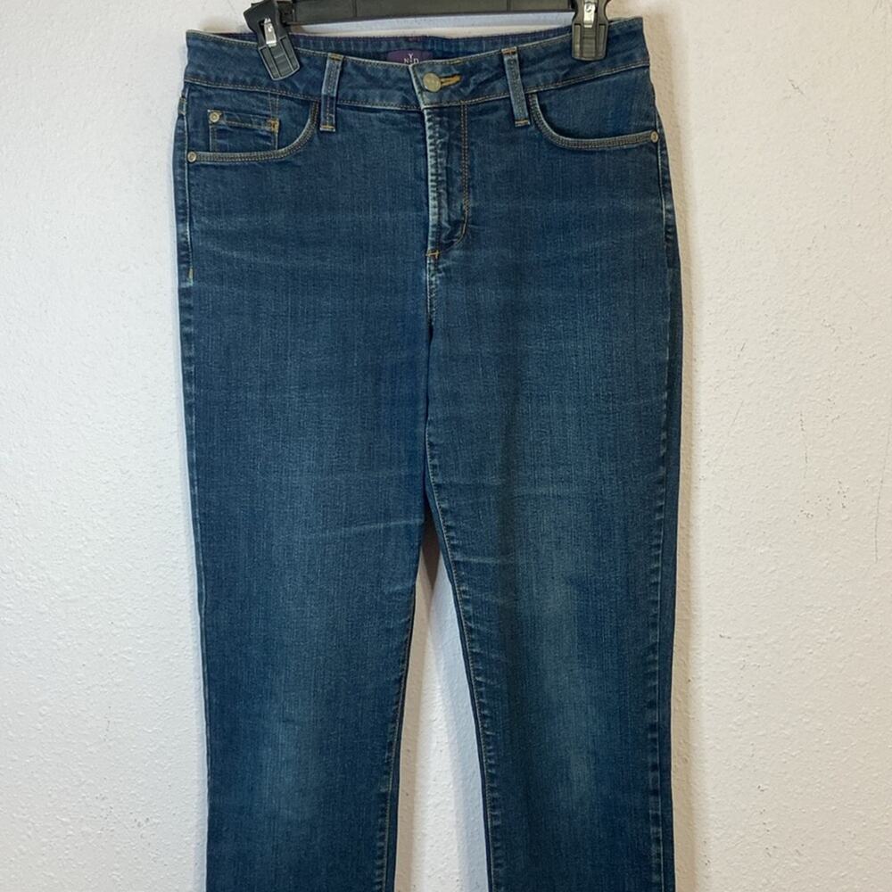 NYDJ Women Mid-rise Medium Washed Slim Straight Leg Jeans Size 8 - Picture 2 of 7
